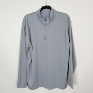 Perry Ellis Portfolio 1/4 Zip Pullover Shirt Mesh Texture Mens Large Lightweight